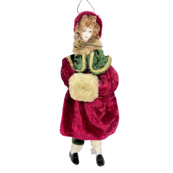 Vintage Christmas Ornaments Lot of 4 Elephant Pixie Elf Victorian Lady Teddybear - Picture 9 of 10